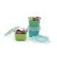 Set 3 recipiente din sticla cu husa antiderapanta, Blue/Mint/Lime, 3 x 160 ml, Melii 751190