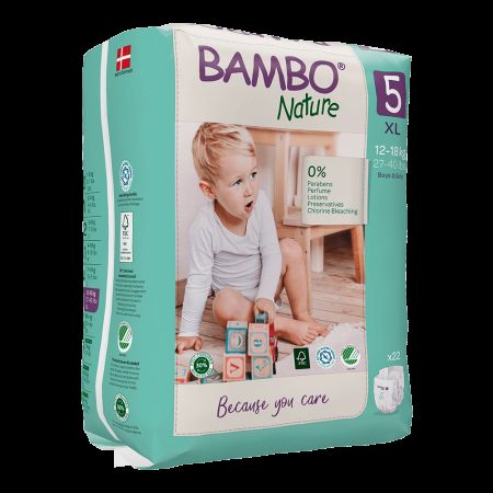 Scutece Ecolabel, Nr. 5, 12-18 kg, 22 bucati, Bambo Nature 496679
