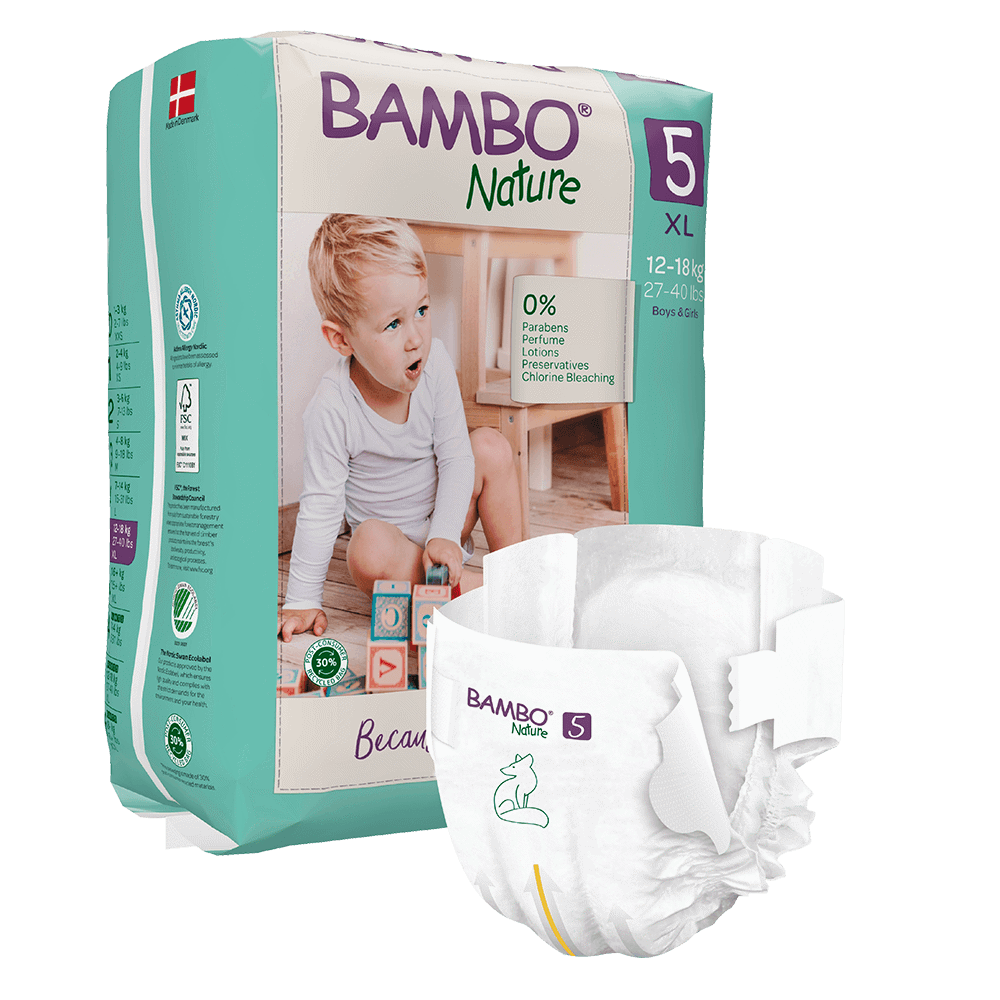 Scutece Ecolabel, Nr. 5, 12-18 kg, 22 bucati, Bambo Nature