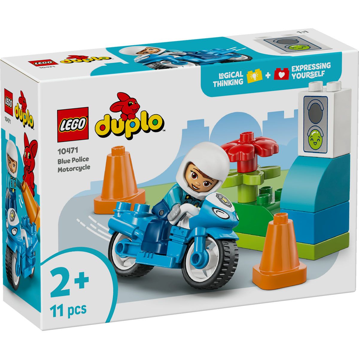 Motocicleta albastra de politie, 2 ani+, 10471, Lego Duplo