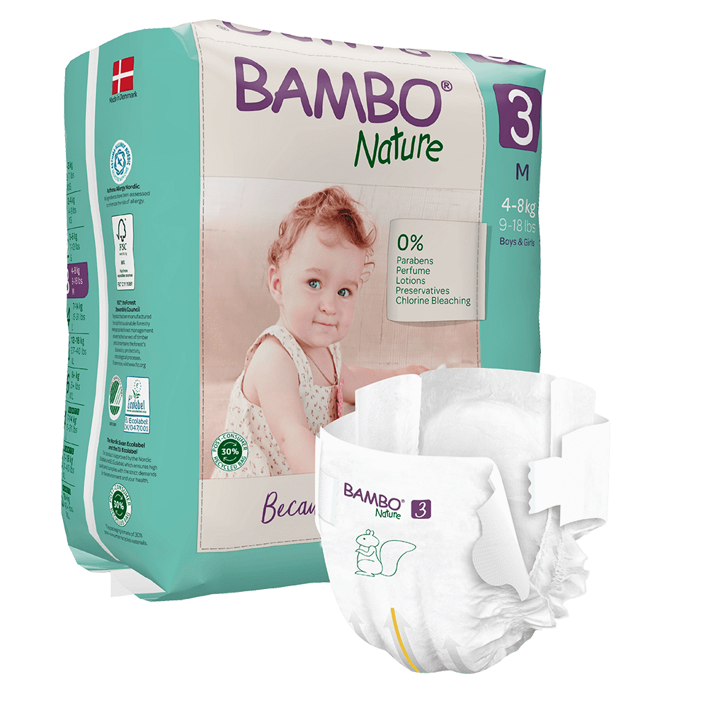 Scutece Ecolabel, Nr. 3, 4-8 kg, 28 bucati, Bambo Nature