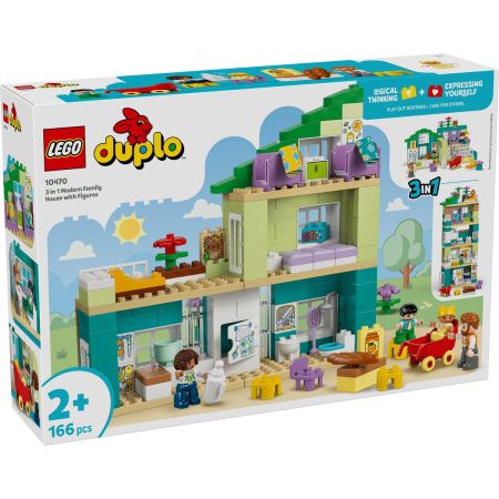 Casa moderna de familie 3 in 1, cu figurine, 2 ani+, 10470, Lego Duplo