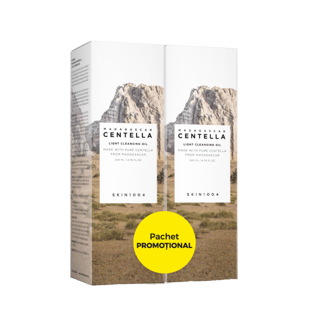 Pachet ulei de curatare pentru fata Centella Madagascar, 2x200 ml, Skin1004