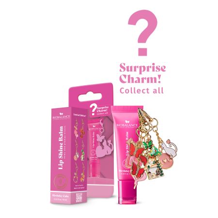 Balsam de buze cu efect lucios si breloc surpriza, Birthday Cake, 10 ml, BioBalance 752053