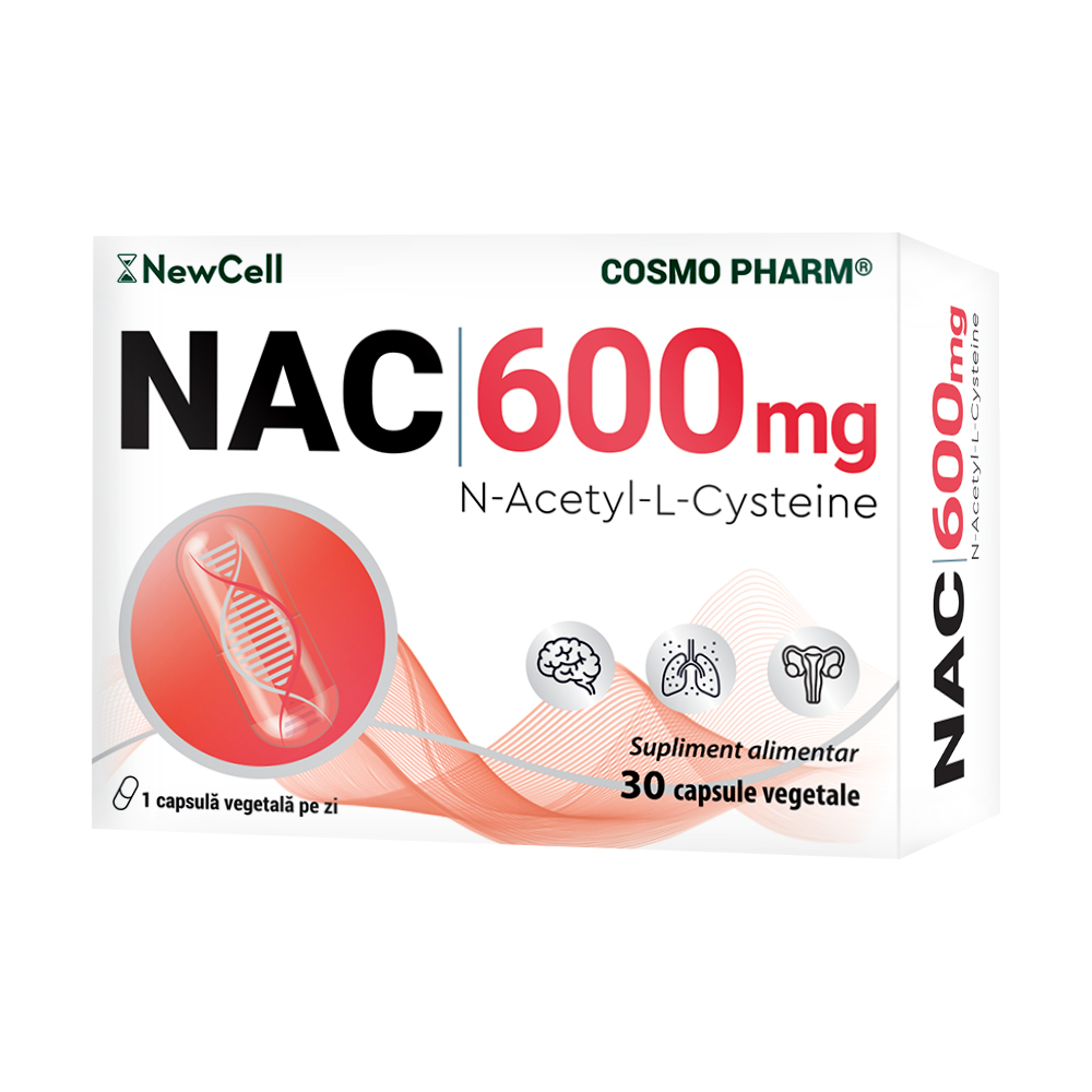 Nac, 600 mg, 30 capsule vegetale, Cosmo Pharm