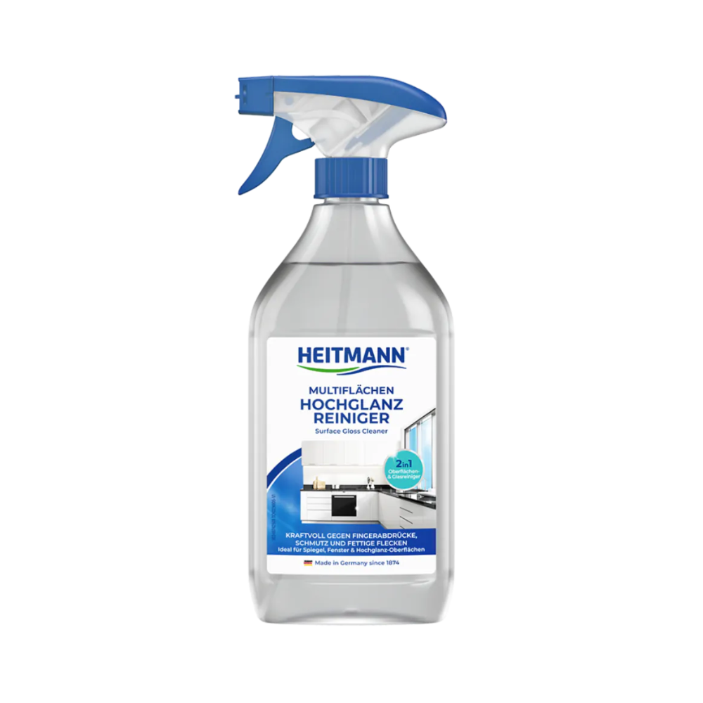 Spray curatare si lustruire pentru geam, oglinzi, sticla si suprafete lucioase, 500 ml, Heitmann