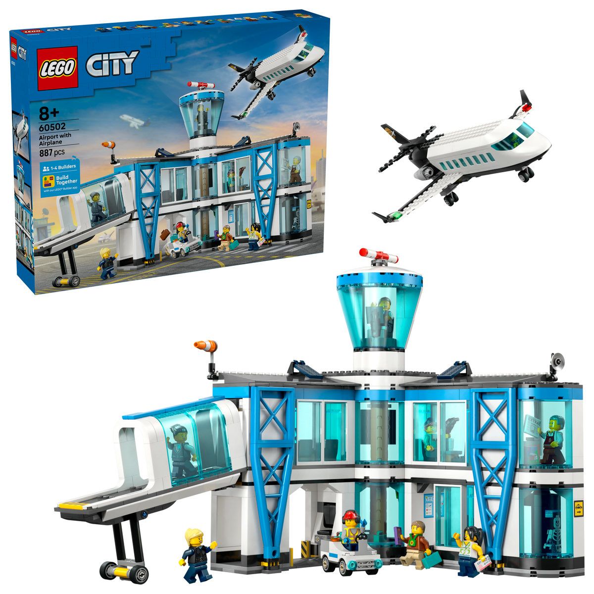 Aeroport cu avion, 8 ani+, 60502, 887 piese, Lego City