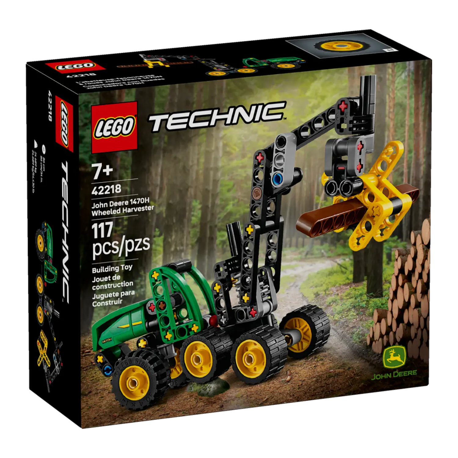 Utilaj de taiat si stivuit copaci John Deere, 7 ani+, 42218, Lego Technic