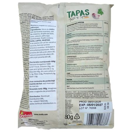 Tapas Snacks cu usturoi si patrunjel, 80 g, Snatt's 752439
