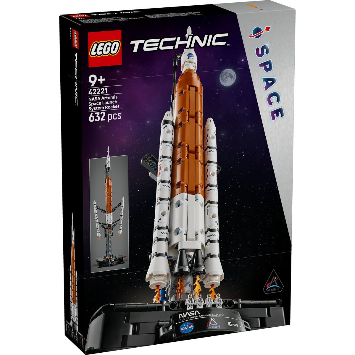 Racheta sistemului de lansare spatiala NASA ARTEMIS, 9 ani+, 42221, Lego Technic