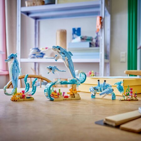 Animale marine, Delfini superbi, 9 ani+, 31385, 542 piese, Lego Creator 3in1 752572
