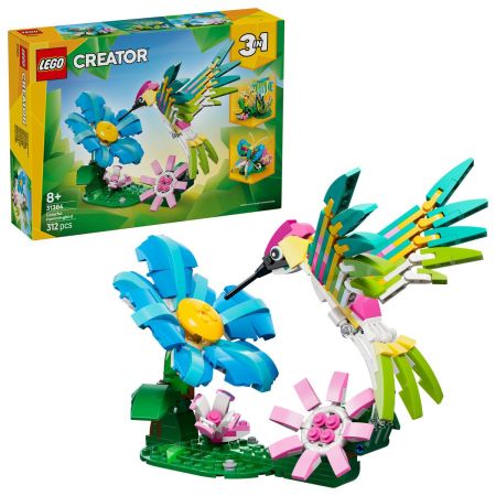 Animale salbatice, Colibri colorat, 8 ani+, 31384, 312 piese, Lego Creator 3in1