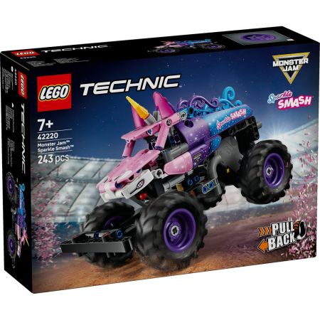 Monster Jam Sparkle Smash cu motor cu arc, 7 ani+, Lego Technic