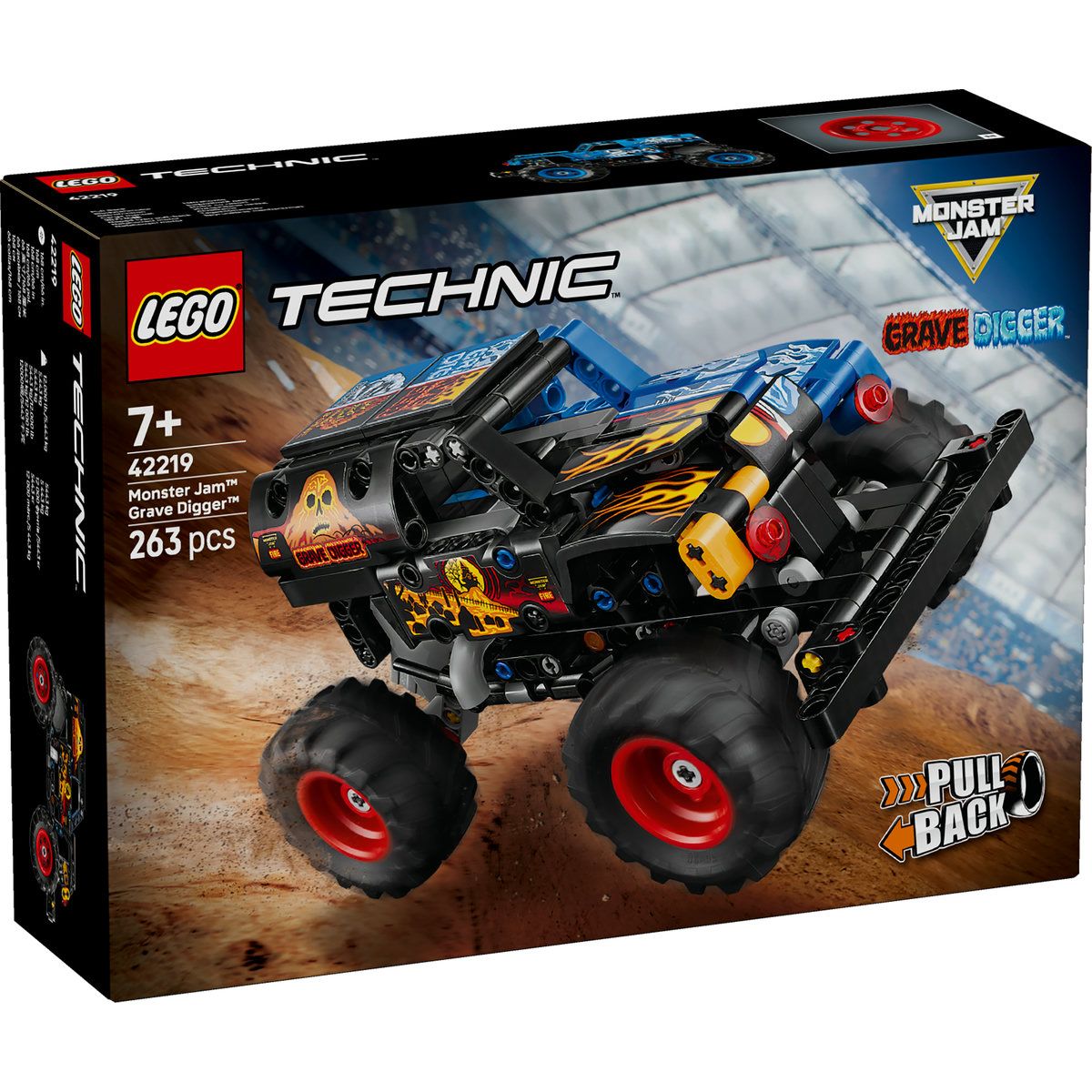 Monster Jam Grave Digger Foc si Gheata, 7 ani+, 42219, Lego Technic