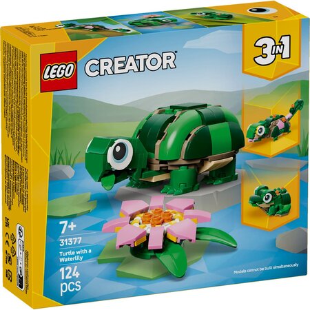 Broasca-testoasa cu o floare de nufar, 7 ani+, 31377, 124 piese, Lego Creator 3in1 752645