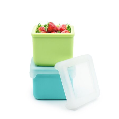 Set 2 recipiente din silicon, Blue Lime, Melii 752683