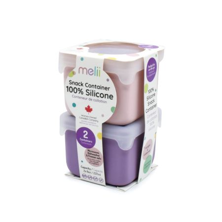 Set 2 recipiente din silicon, Pink Purple, Melii