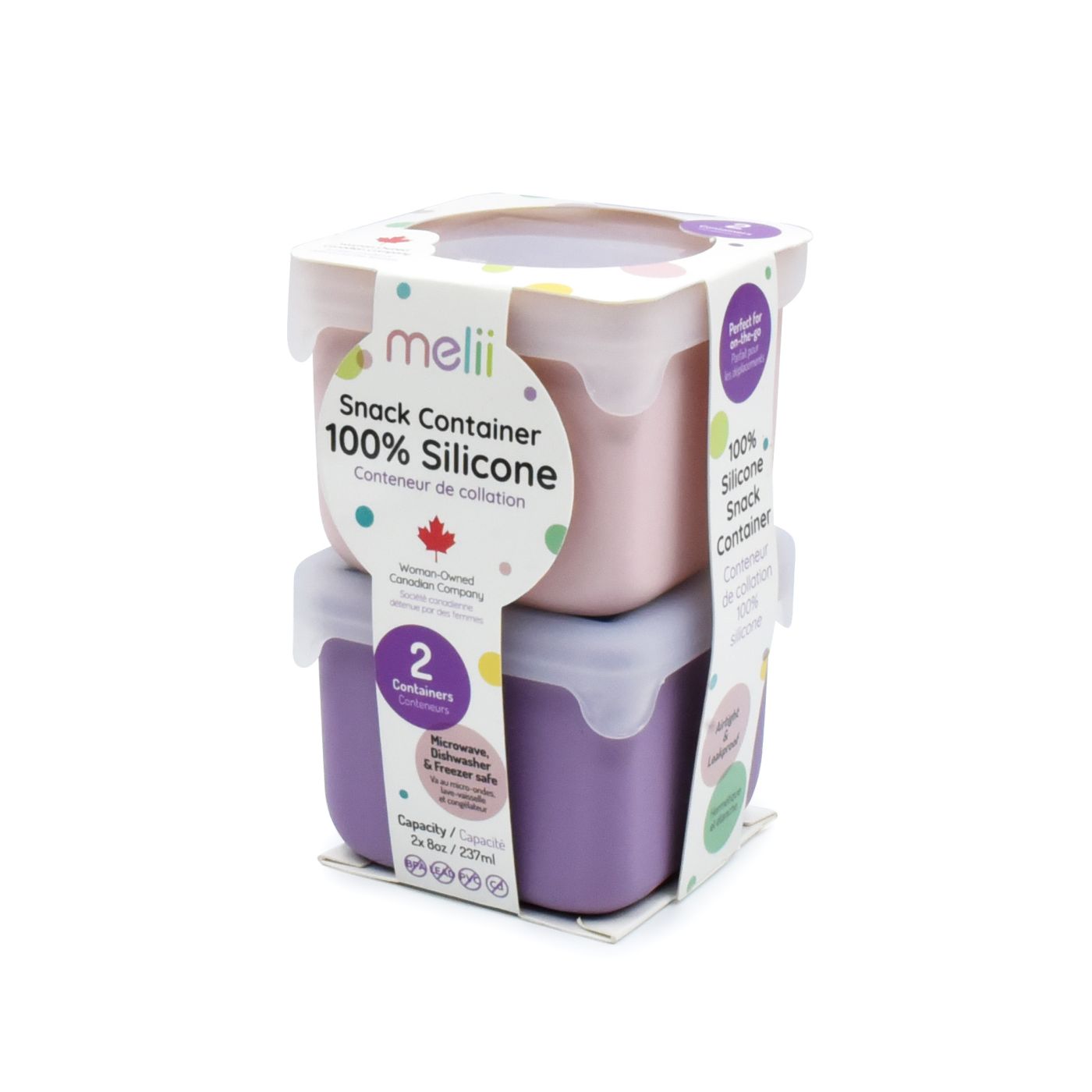Set 2 recipiente din silicon, Pink Purple, Melii