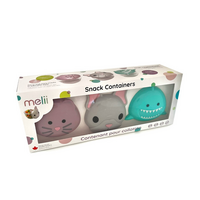 Set 3 recipiente pentru hrana bebelusului, Bulldog, Rechin si Pisica, Melii