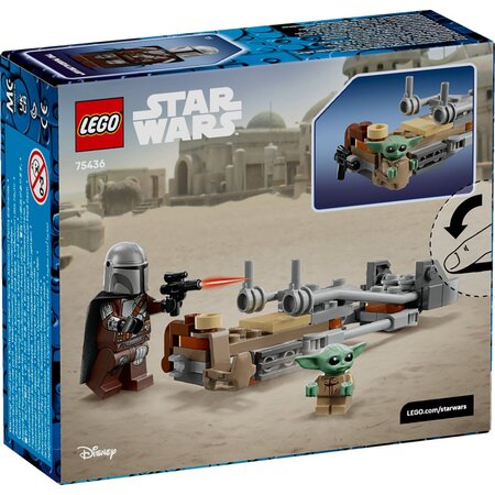 Motocicleta rapida a lui Mandalorian si Grogu, 6 ani+, Lego Star Wars 752727