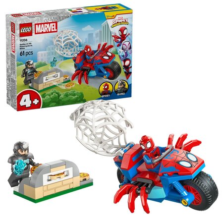 Spidey pe motocicleta vs Rhino, 4 ani+, 11206, Lego Marvel 752963