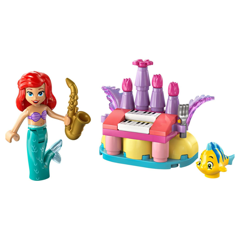 Distractie muzicala cu Flounder de ziua de nastere a lui Ariel, 5 ani+, 30720, 39 piese, Lego Disney