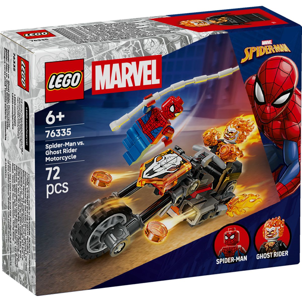 Omul Paianjen vs Calaretul fantoma pe motocicleta, 6 ani+, 76335, Lego Marvel