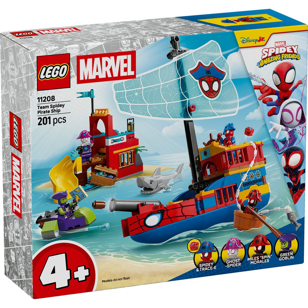 Corabia de pirati a echipei lui Spidey, 4 ani+, 11208, Lego Marvel