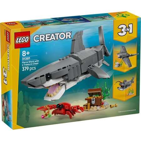 Rechin feroce cu un cufar de comori, 8 ani+, 31381, 379 piese, Lego Creator 3in1 753327