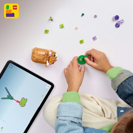 Hamster adorabil cu o floare, 7 ani+, 31376, 166 piese, Lego Creator 3in1 753412