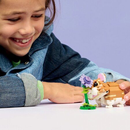 Hamster adorabil cu o floare, 7 ani+, 31376, 166 piese, Lego Creator 3in1 753411