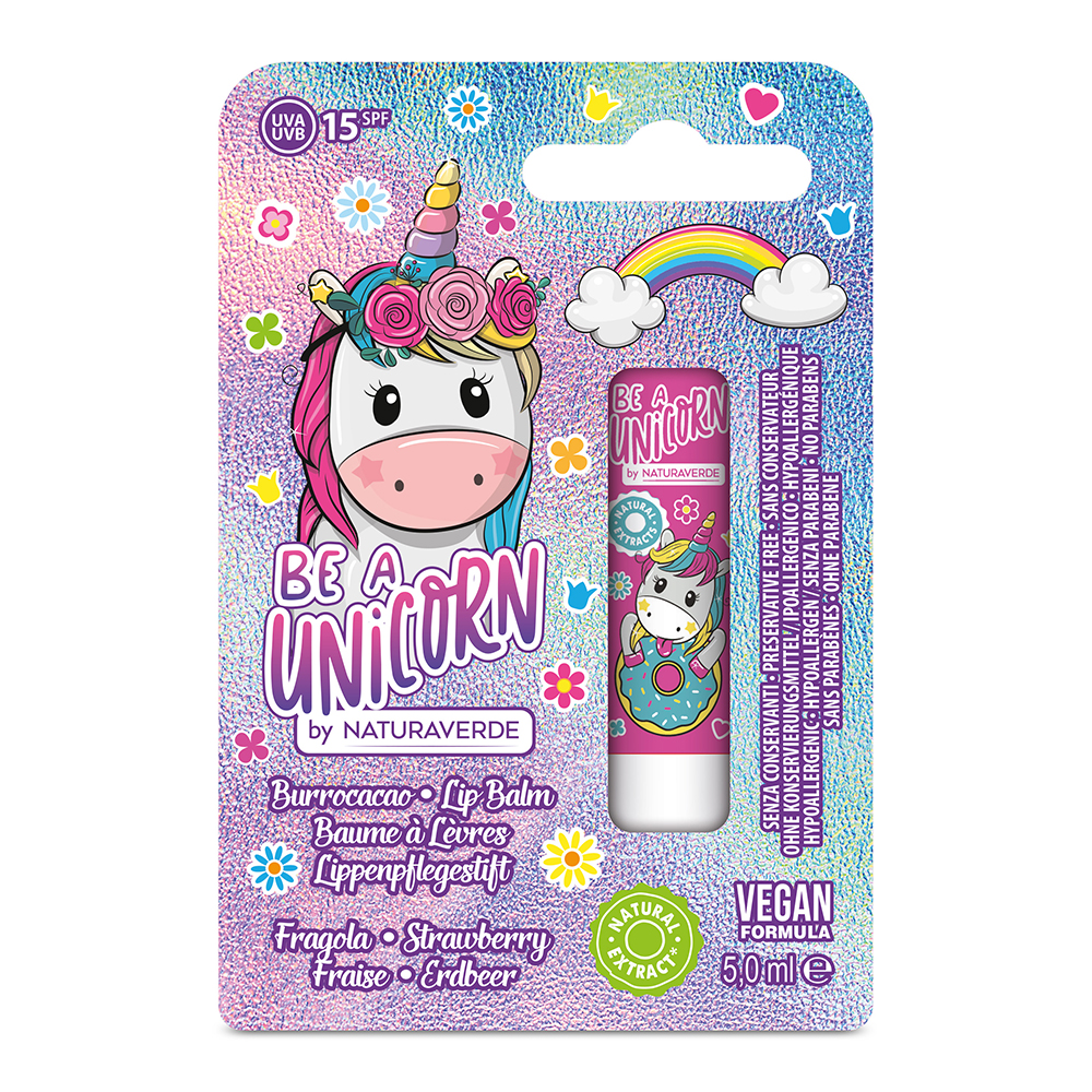 Balsam de buze cu SPF 15, Capsuni, 3 ani+, 5 ml, Naturaverde