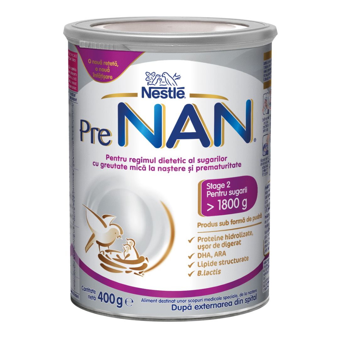 Formula speciala de lapte praf PreNan, +0 luni, 400 g, Nestle