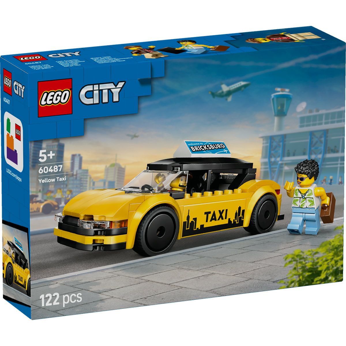 Taxi galben, 5 ani+, 60487, Lego City