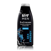 Gel de dus, sampon si curatare fata 3 in 1 Sea Energy, 500 ml, Keff Men