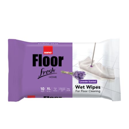 Lavete umede XL pentru pardoseli Floor Fresh, Lavander, 10 bucati, Sano