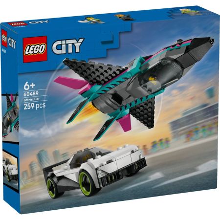 Avion cu reactie vs masina, 6 ani+, 60489, Lego City