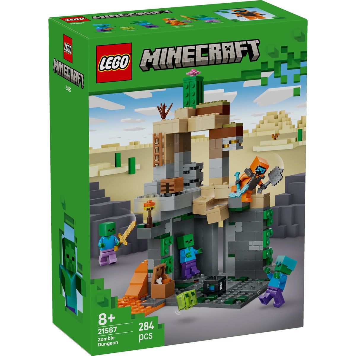 Temnita cu zombi, 8 ani+, 21587, Lego Minecraft