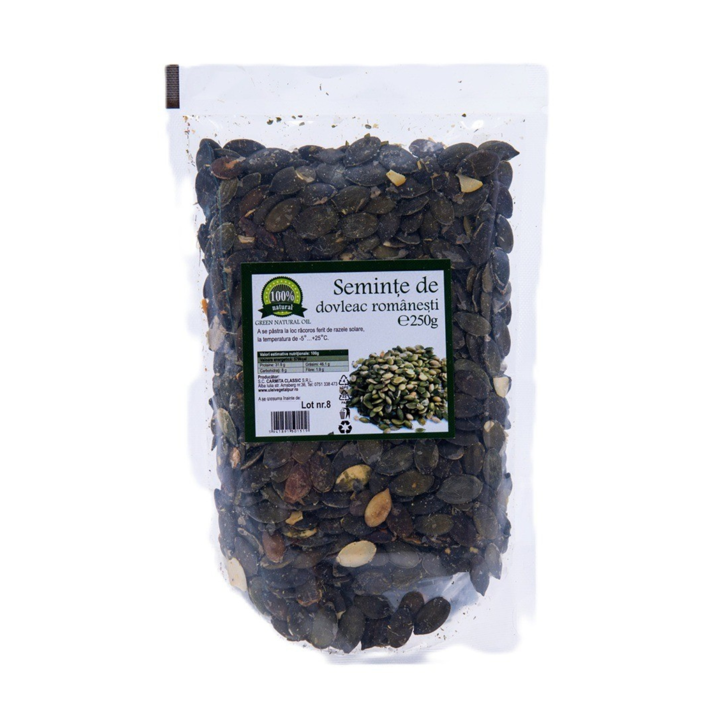 Seminte de dovleac, 250 g, Green Natural Oil