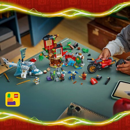Lupta la casa din copac cu vehicule ninja, 7 ani+, 71857, 642 piese, Lego Ninjago 754857