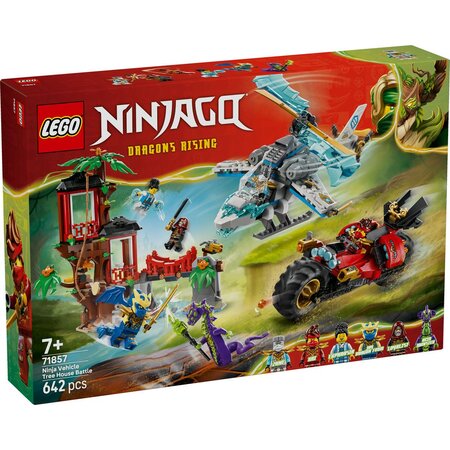 Lupta la casa din copac cu vehicule ninja, 7 ani+, 71857, 642 piese, Lego Ninjago 754853