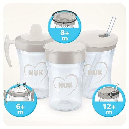 Cana Magic Mickey Mouse, Gri, 8 luni+, 230 ml, Nuk 754893