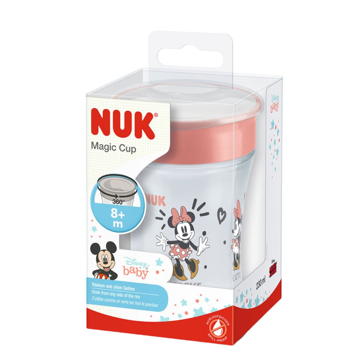 Cana Magic Mickey Mouse, Rosu, 8 luni+, 230 ml, Nuk