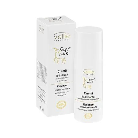 Crema hidratanta pentru zona ochilor cu Acid hialuronic si Ulei de argan Goat Milk, 50 ml, Vellie