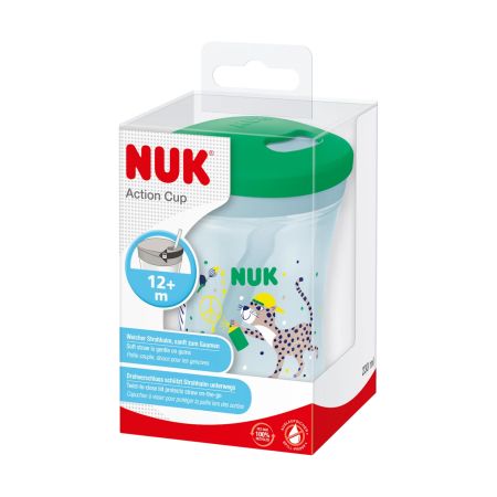 Cana cu pai Action Evolution, Verde, 12 luni+, 230 ml, Nuk