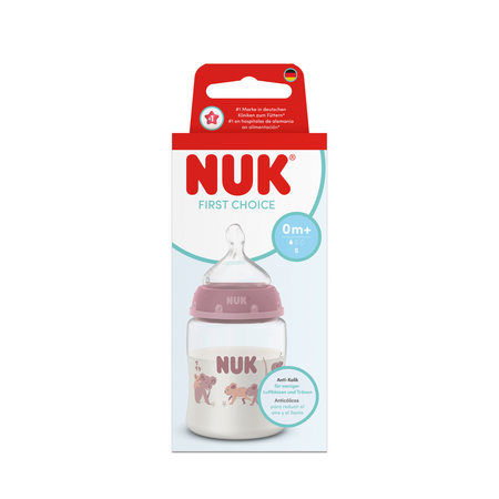 Biberon cu termocontrol si tetina din silicon flux S First Choice, 0 luni+, 150 ml, Nuk