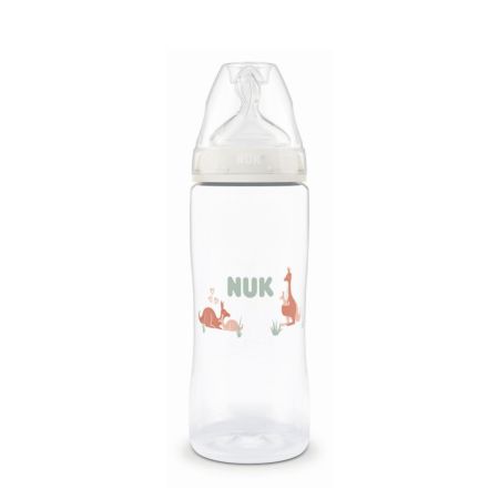 Biberon cu termocontrol si tetina din silicon flux XL First Choice, 6 luni+, 360 ml, Nuk 755007