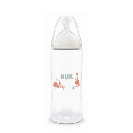 Biberon cu termocontrol si tetina din silicon flux XL First Choice, 6 luni+, 360 ml, Nuk 755007