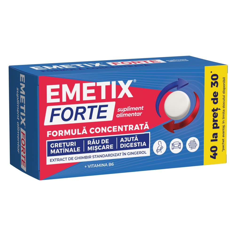 Emetix Forte, 40 comprimate, Fiterman Pharma