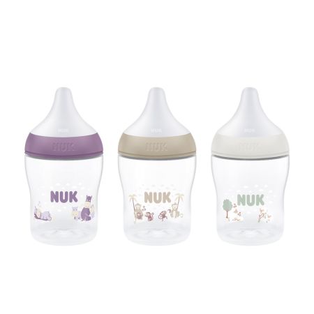 Biberon cu tetina din silicon flux S Perfect Match, diverse culori, 0 luni+, 150 ml, Nuk 755061